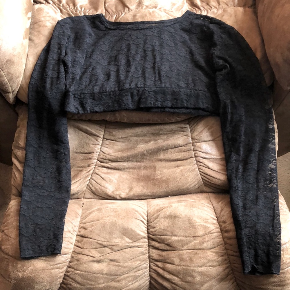 Black Sheer Crop-Top Size L